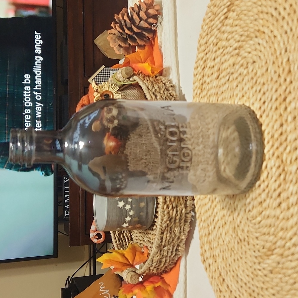 Pretty medium gray glass bottle vase. - Picture 3 of 7